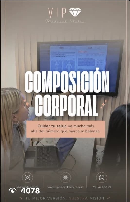 Portada del reel Composición corporal de VIP Medical Stetic